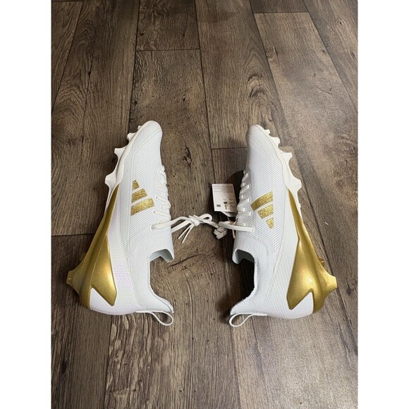 Adidas Adizero Electric White Gold Metallic Football Cleats IE3287 Men's Size 12 - Picture 5 of 8